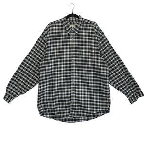 Eddie Bauer Plaid Collared Button Down Shirt Men's Sz XLT Gray Cotton Casual